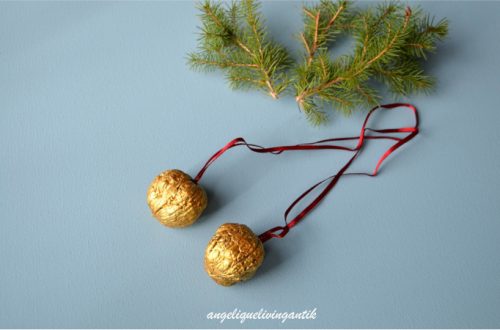 Basteln für Weihnachten: Golden Nüsse